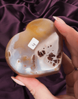 Blue Agate Heart with Fine Sugar Druzy Center - natural crystal specimen - Valerian Gems