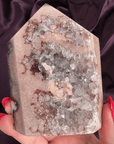 Blush Vortex Pink Amethyst x Agate Druzy Tower - Valerian Gems