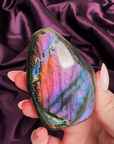 Rainbow flash labradorite flame freeform crystal from Madagascar