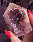 Double Sided Rosé Pink Amethyst Druzy Tower - Valerian Gems