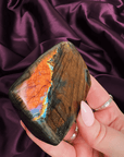 Infernal Flame Labradorite with Orange Flash - natural crystal specimen - Valerian Gems