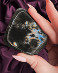 Lunar Moon Labradorite with Blue Flash - natural crystal specimen - Valerian Gems