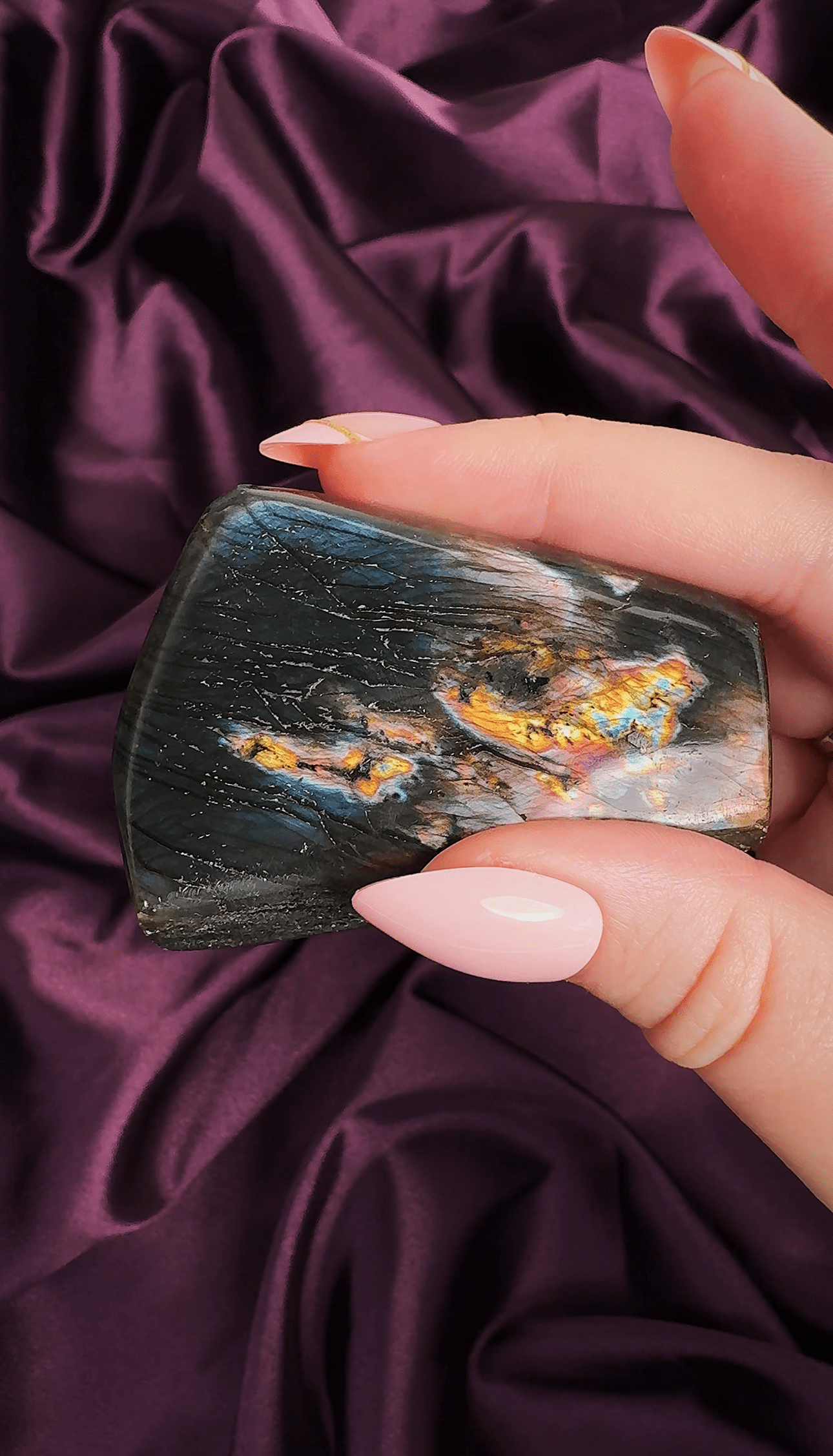 Orange Flash Labradorite Freeform | Fiery Core Crystal – Valerian Gems