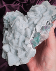 Powder Blue Sugar Fluorite Statement Heart | XL Collector Piece - natural crystal specimen - Valerian Gems