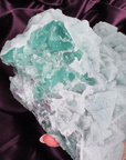 Powder Blue Sugar Fluorite Statement Heart | XL Collector Piece - natural crystal specimen - Valerian Gems