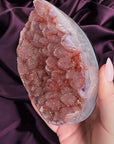 Sparkling Rose Sugar Druzy Agate Freeform - natural crystal specimen - Valerian Gems