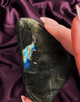 Tidal Wave Labradorite Freeform with Blue Flash - natural crystal specimen - Valerian Gems