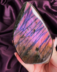 Violet Streak Labradorite with Pink Flash - natural crystal specimen - Valerian Gems