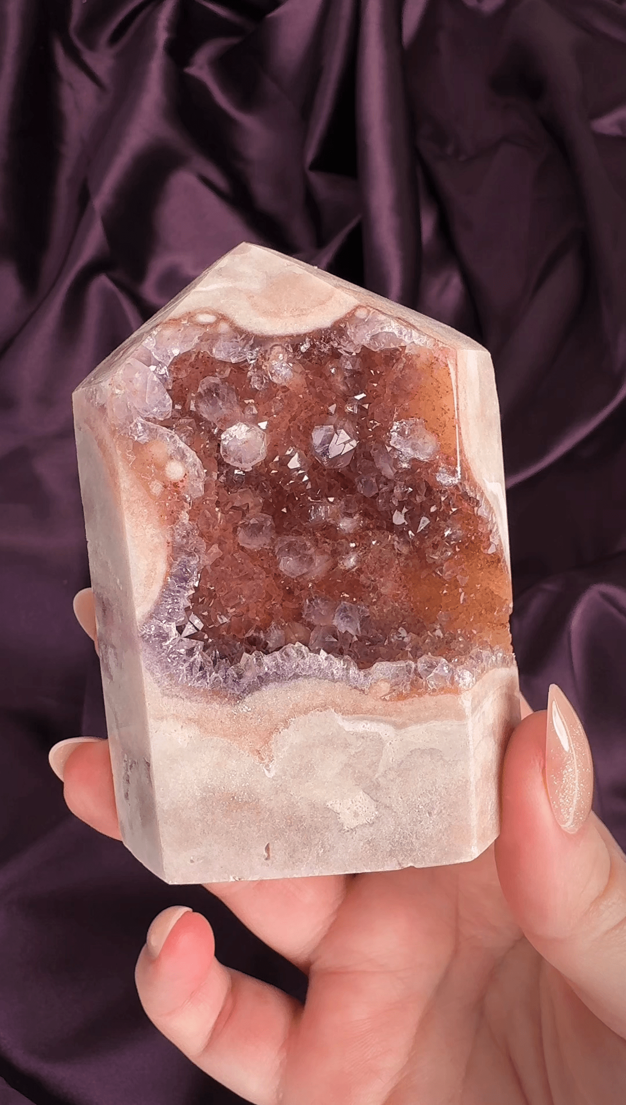 Amber Dusk Pink Amethyst Druzy Tower - Valerian Gems