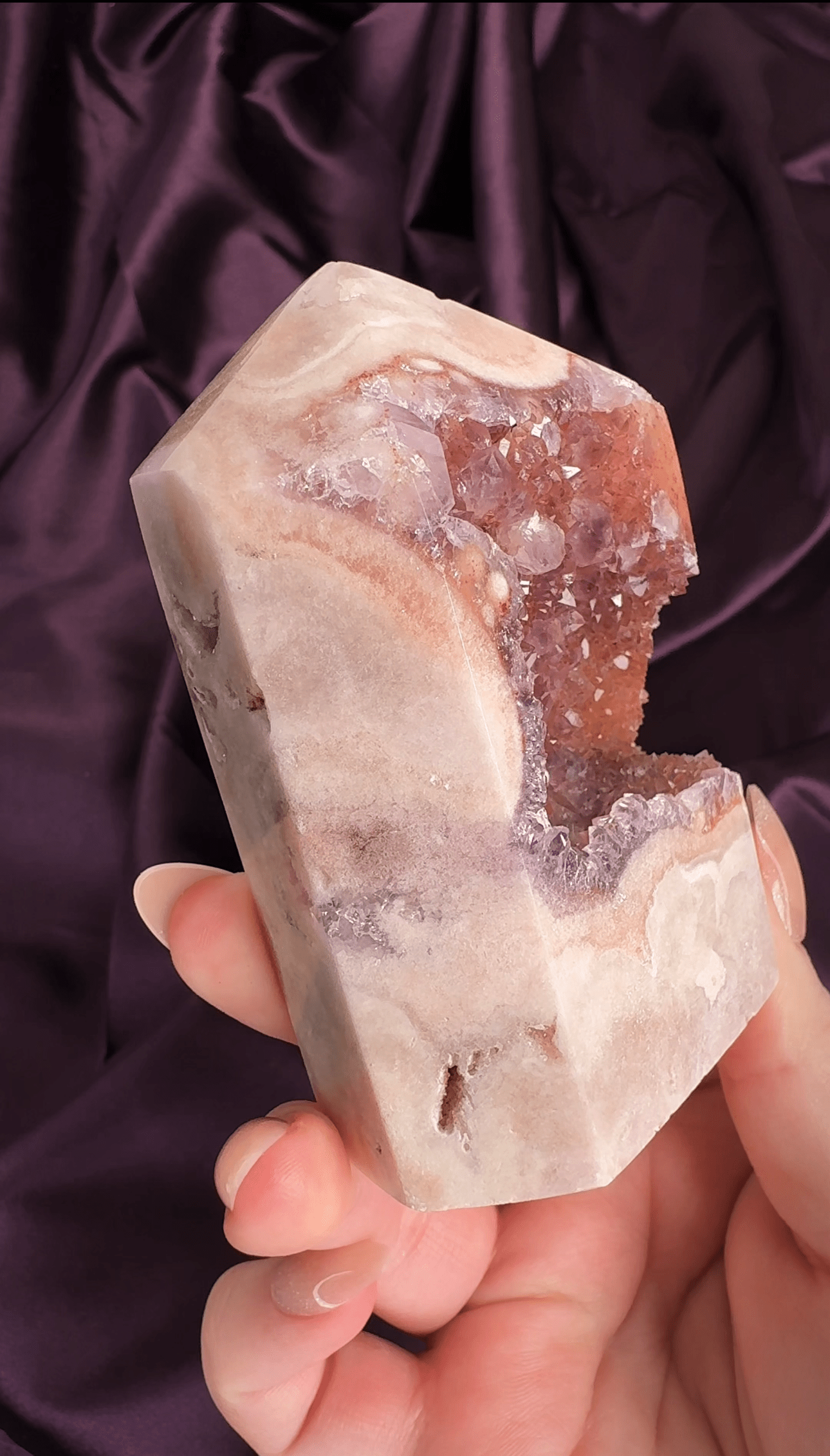 Amber Dusk Pink Amethyst Druzy Tower - Valerian Gems