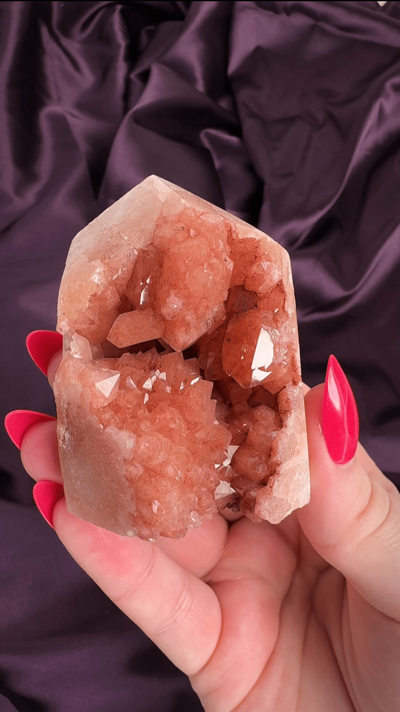 Apricot Nectar Pink Amethyst Druzy Tower - Valerian Gems