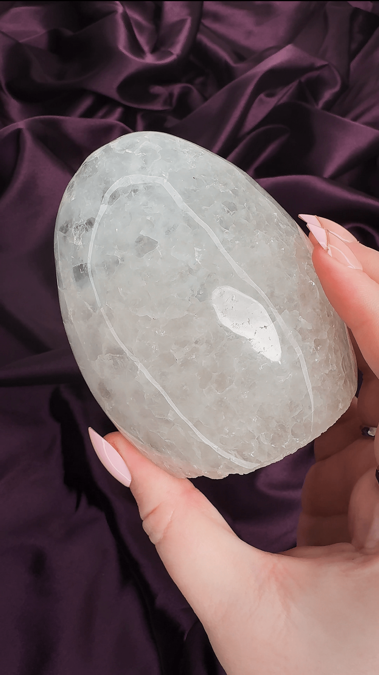 Christmas Sugar Amethyst Egg Dome - natural crystal specimen - Valerian Gems