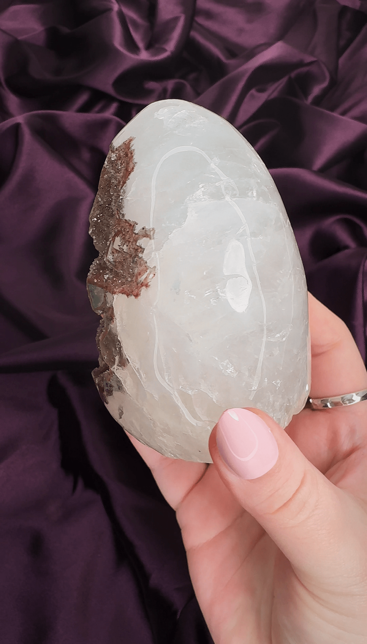 Christmas Sugar Amethyst Egg Dome - natural crystal specimen - Valerian Gems
