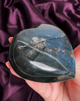 Chunky Sapphire Blue Labradorite Heart - natural crystal specimen - Valerian Gems