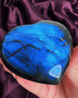 Chunky Sapphire Blue Labradorite Heart - natural crystal specimen - Valerian Gems