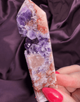 Crimson Vein Pink Amethyst Druzy Tower - Valerian Gems