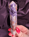 Crimson Vein Pink Amethyst Druzy Tower - Valerian Gems