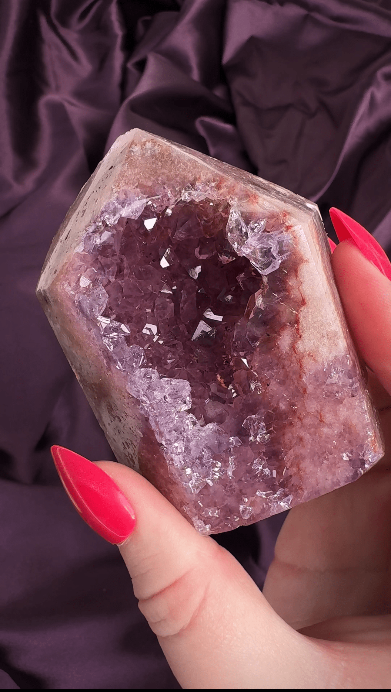 Double Sided Rosé Pink Amethyst Druzy Tower - Valerian Gems
