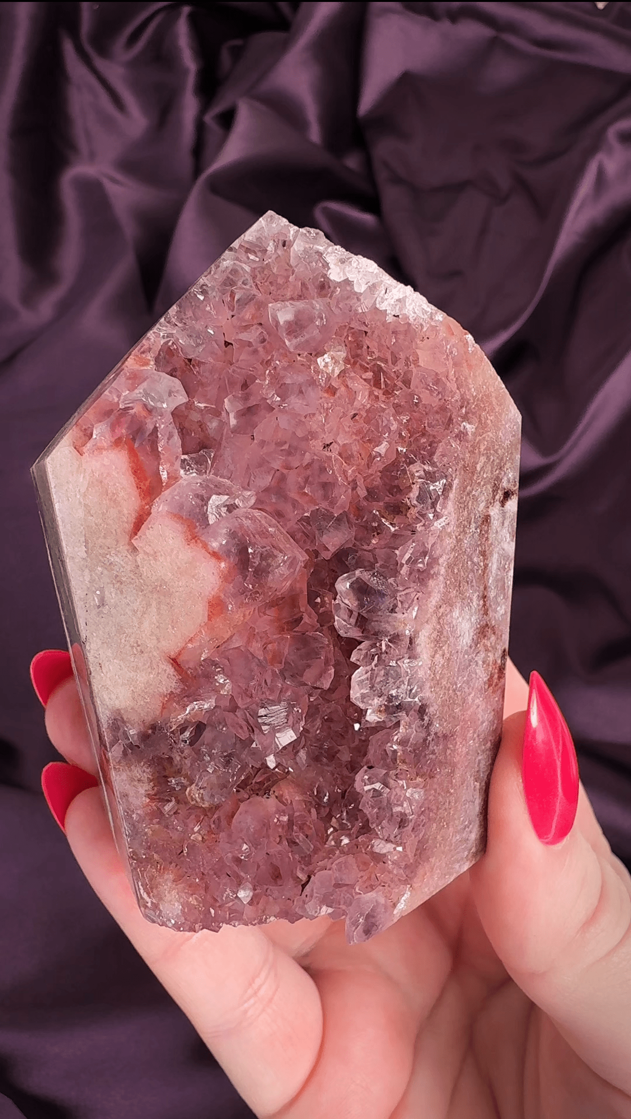 Double Sided Rosé Pink Amethyst Druzy Tower - Valerian Gems