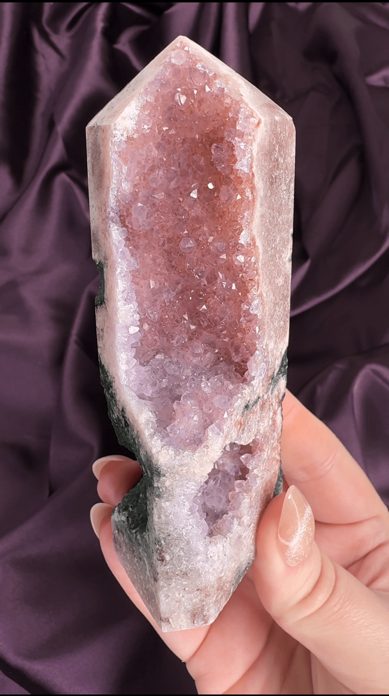 Enchanted Wisteria Pink Amethyst Druzy Tower - Valerian Gems