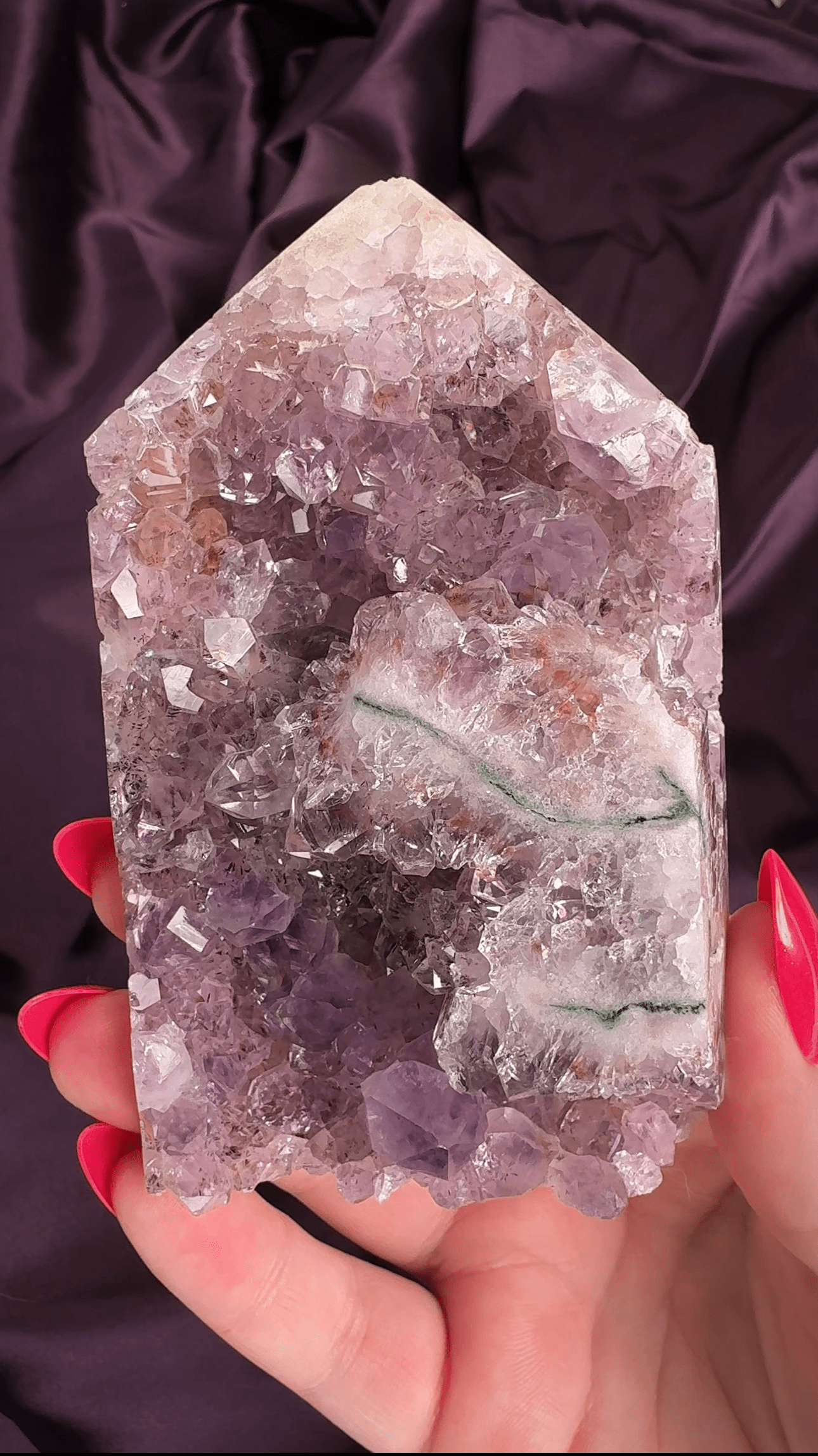 Jasper Vein x Pink Amethyst Druzy Tower - Valerian Gems