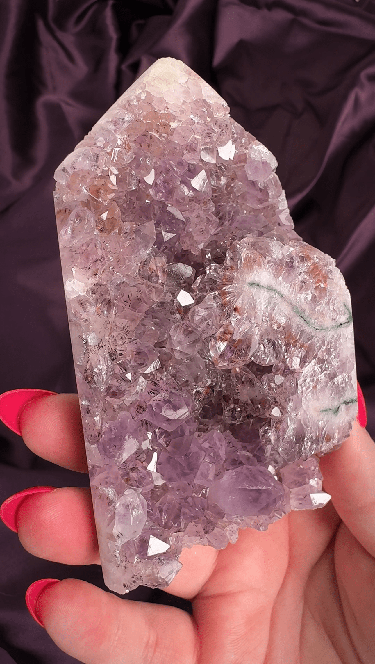 Jasper Vein x Pink Amethyst Druzy Tower - Valerian Gems