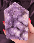 Lavender Moonflower Pink Amethyst Druzy Tower - Valerian Gems
