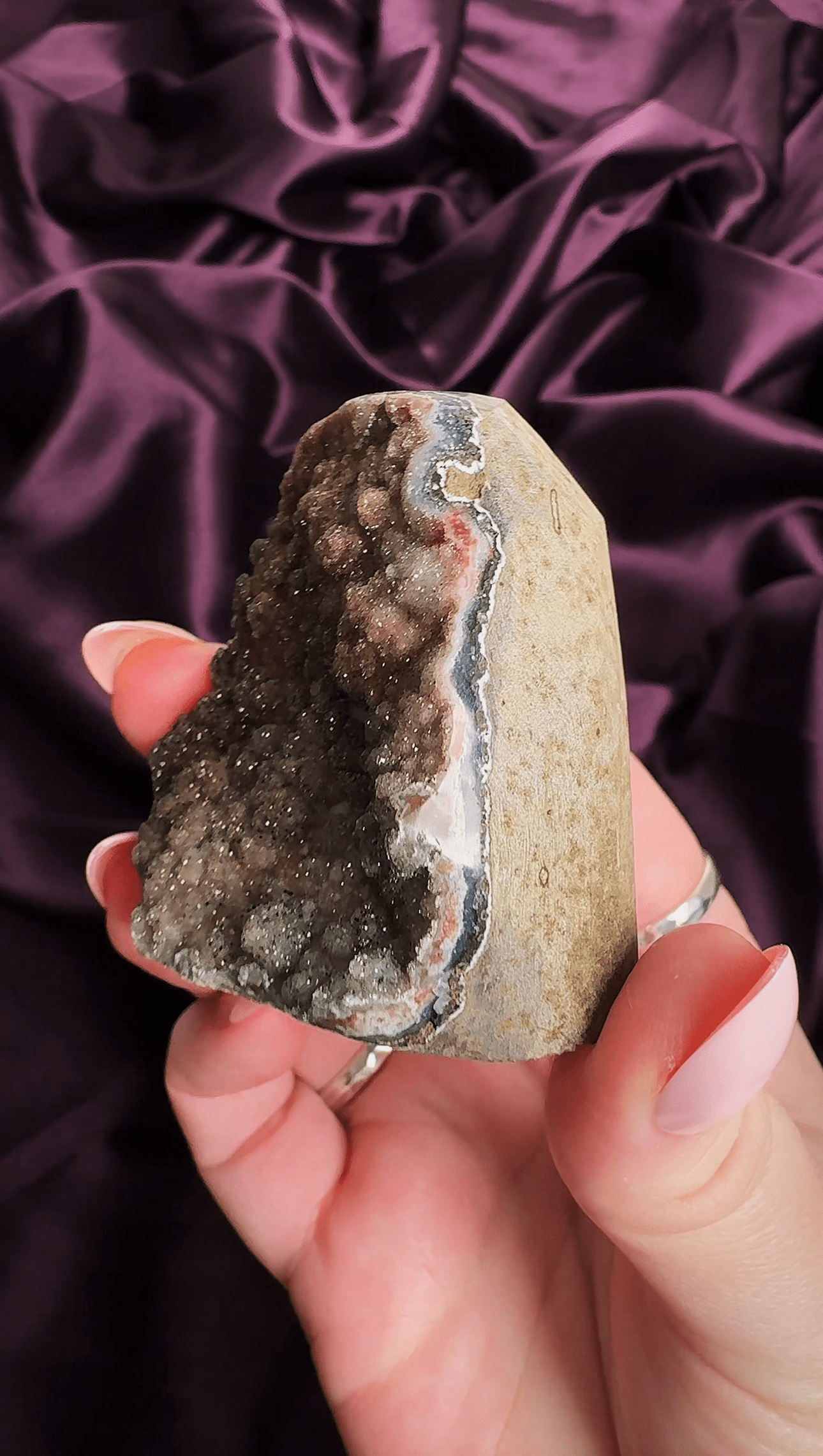 Mini Orange & Green Sugar Cutbase - natural crystal specimen - Valerian Gems