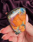 Molten Core Labradorite with Orange Flash - natural crystal specimen - Valerian Gems