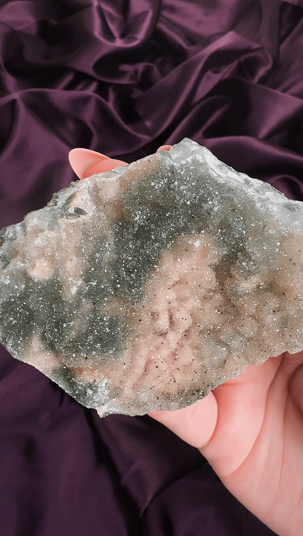 Peach & Green Sugar Cluster | Raw Druzy Specimen - natural crystal specimen - Valerian Gems