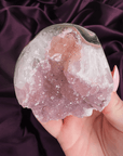 Petal Pink Sugar Amethyst Cutbase - natural crystal specimen - Valerian Gems