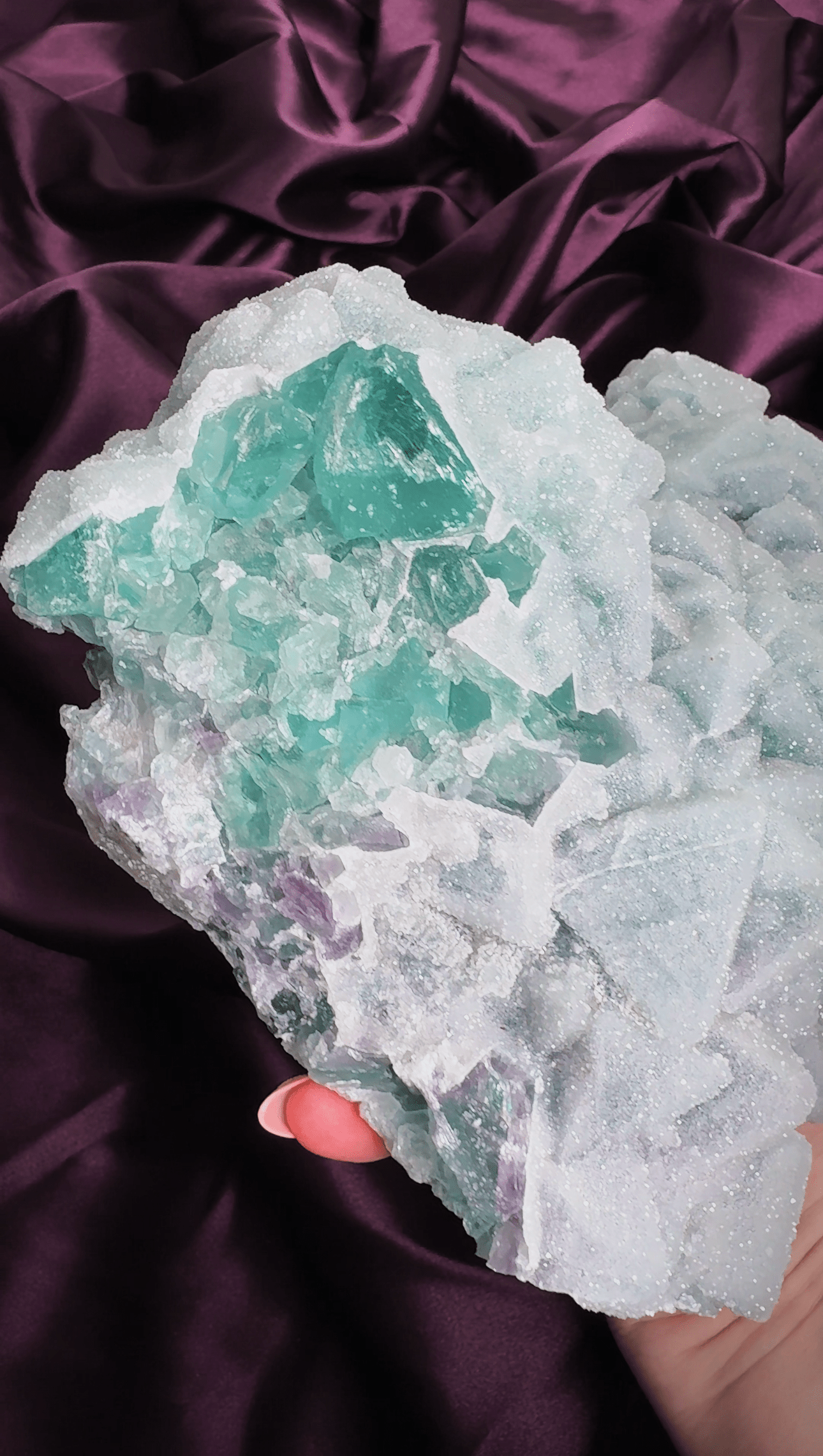 Powder Blue Sugar Fluorite Statement Heart | XL Collector Piece - natural crystal specimen - Valerian Gems