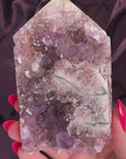 Jasper Vein x Pink Amethyst Druzy Tower