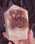 Amber Dusk Pink Amethyst Druzy Tower