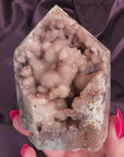 Bubble Druzy Pink Amethyst Tower