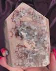 Blush Vortex Pink Amethyst x Agate Druzy Tower