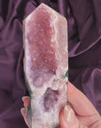 Enchanted Wisteria Pink Amethyst Druzy Tower
