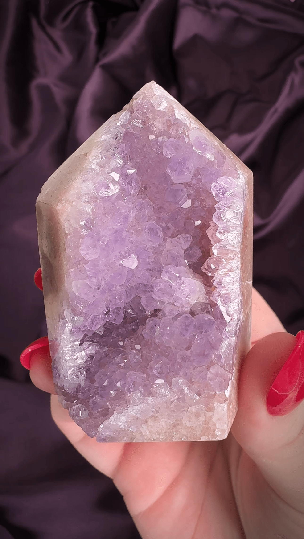 Soft Lavender Pink Amethyst Druzy Tower - Valerian Gems