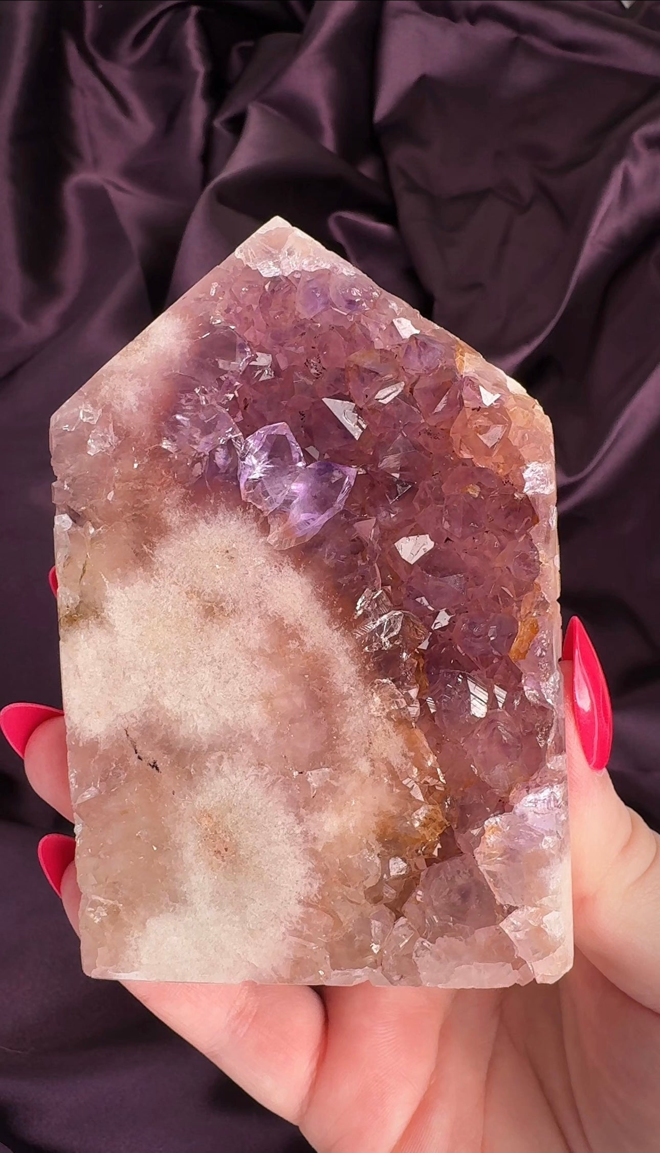 Sunset Glow Pink Amethyst Druzy Tower - Valerian Gems