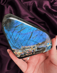 Electric blue flash labradorite freeform with golden undertones from Madagascar